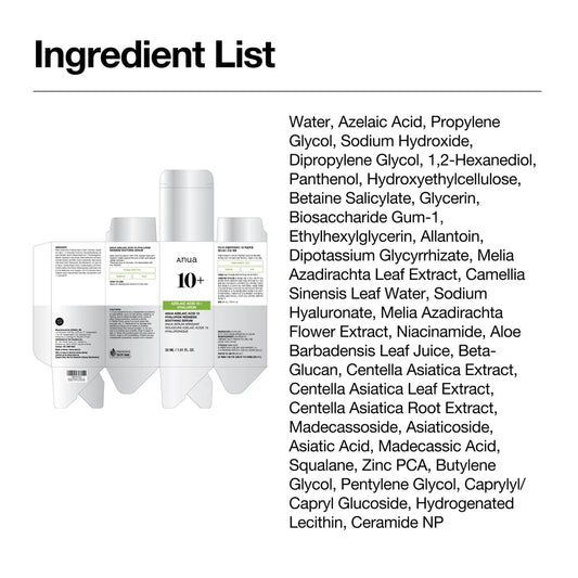 Anua Azelaic Acid 10 Hyaluron Redness Soothing Serum