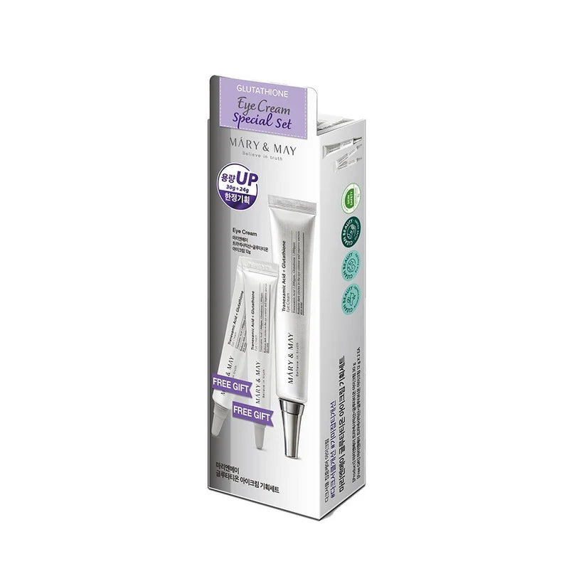 Mary & May Tranexamic Acid + Glutathione Eye Cream set and 2 free mini size