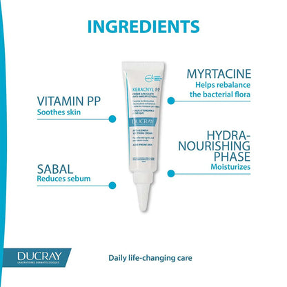 DUCRAY Keracnyl Pp + Anti-Blemish Soothing Cream 30ml